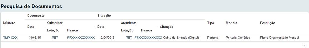 Recebimento Digital Feito o passo anterior, apresenta-se uma listagem de documentos.