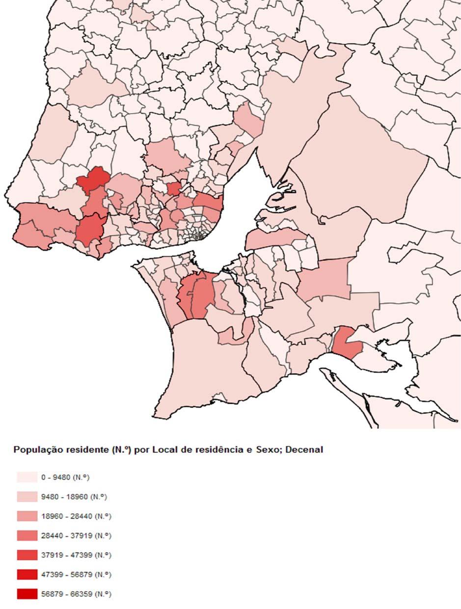 POPULAÇÃO DA ÁREA METROPOLITANA DE LISBOA Fonte: