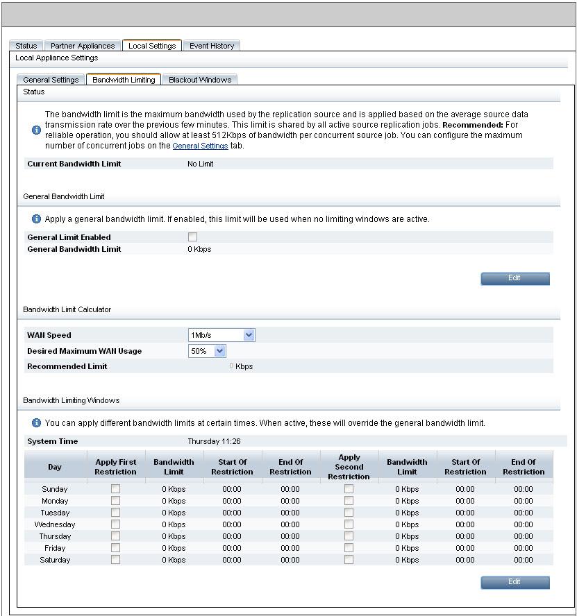 2. Marque a caixa Limitação geral habilitada. Agora você pode trabalhar no limite de largura de banda geral recomendado, que é um simples cálculo de: (Velocidade máx. de WAN) x (% de uso máx.