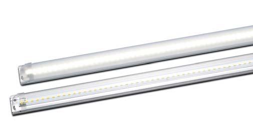 O módulo de iluminação está disponível com até 5 módulos SMD cabeados, em comprimento de 305 a 1429 mm e uma base ideal para faixas de iluminação com LED.