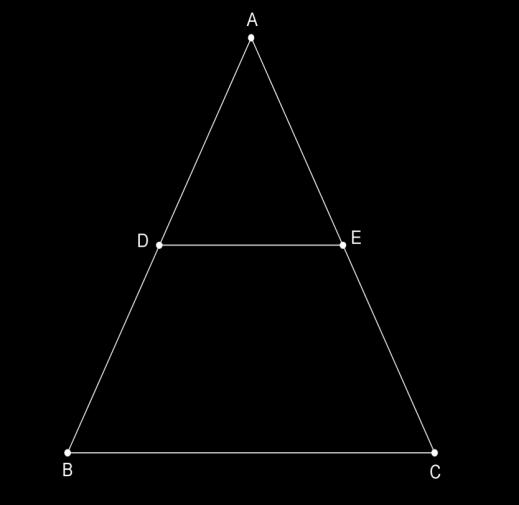 ENUNCIADOS: duas questões para serem resolvidas em sala de aula Questão 1 Sejam ABC um triângulo isósceles de base BC, D AB e E AC tais que