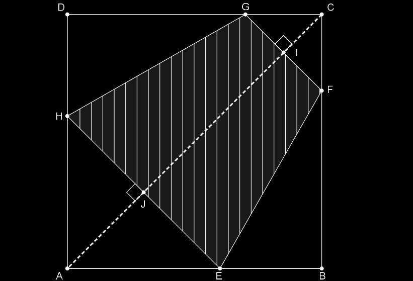 Questão 2 Na figura a seguir, ABCD é um quadrado de lado AB = 10 cm, o triângulo AEH é isósceles de lados AE=AH= 6 cm e o triângulo CGF é