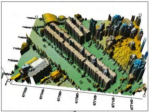 13 A Fgura 47 mostra a área teste 4 e a Fgura 48 sua vsualzação trdmensonal. Esta área teste apresenta alta complexdade para o processo de extração.