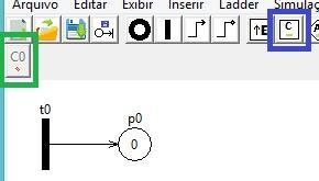Figura 18: Inserção de evento f) Condição Para adicionar uma condição, basta clicar no botão marcado na Figura 19, ir em Inserir Condição, ou apertar a tecla de atalho <C>.