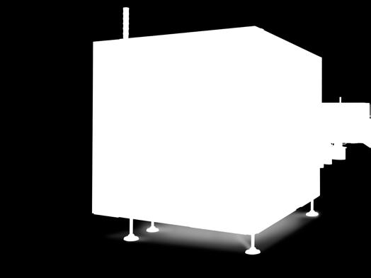 da máquina. Twin feed screws for shaped containers, with machine-timed electro-mechanical stop.