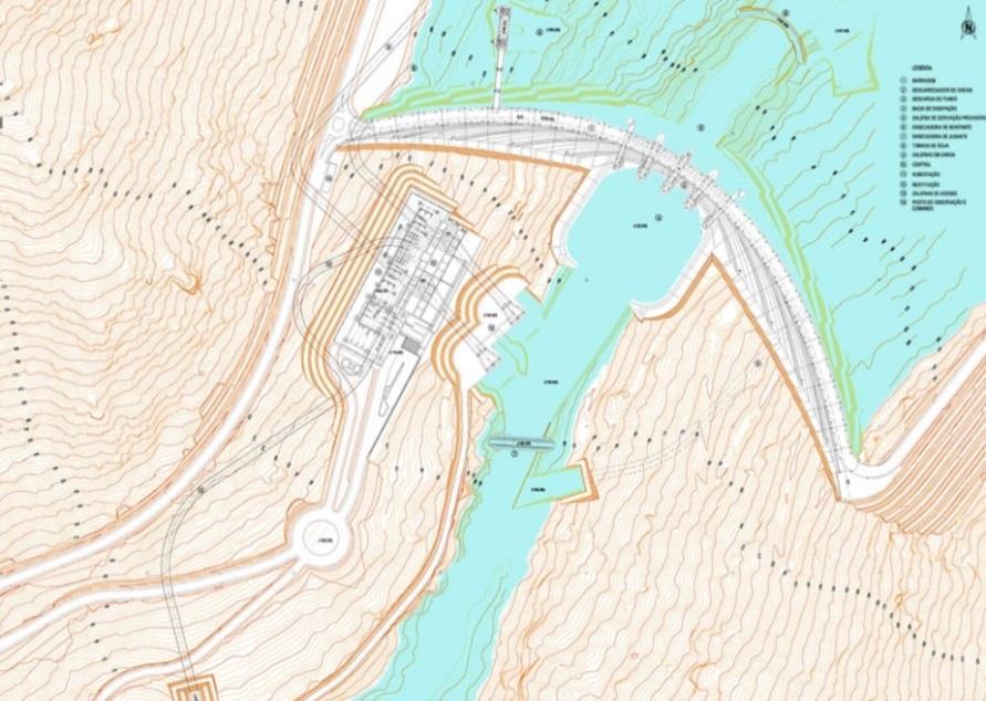 A albufeira criada pelo escalão de Montante estende-se ao longo de 60 km, desde a zona da barragem até cerca de 5,6 km a jusante da confluência do rio Maçãs com o rio Sabor,