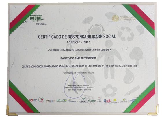 O Certificado de Responsabilidade Social é concedido anualmente a todas as entidades inscritas que cumpram os requisitos previstos no edital, conforme a lei n o 12.