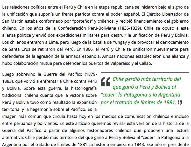 O conflito com do Chile com o Perú e a Bolívia: a guerra do Pacífico (12) [FONTE: Rolando Rojas.