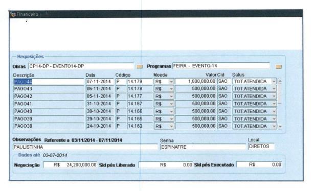 Ademais, Identificaram-se também nove depósitos, que totalizaram USD 4.500.000,00, realizados pela DEEP SEA OIL CORP.