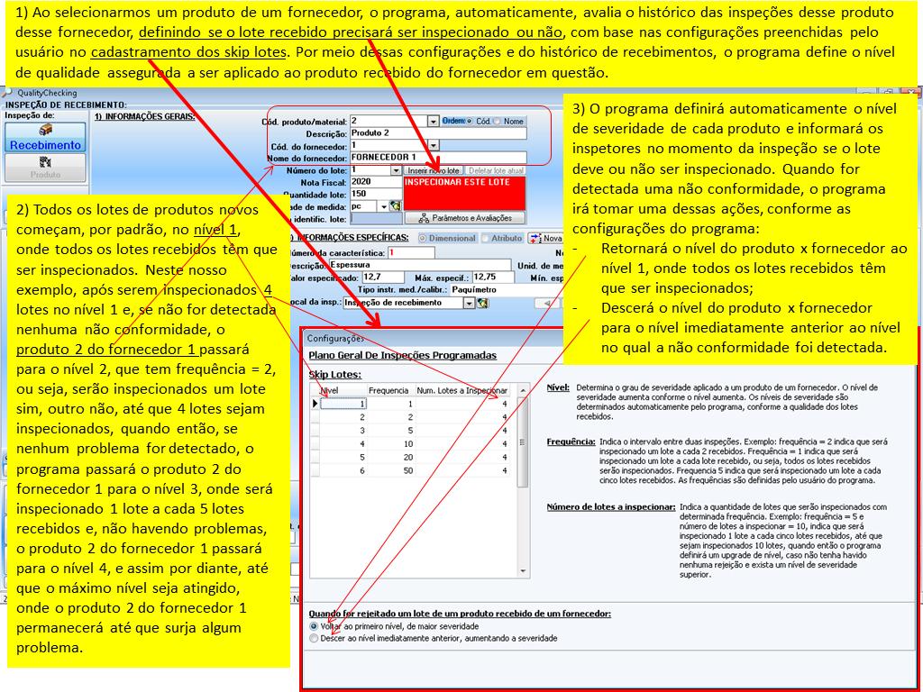 5.2 Registros de inspeções de recebimento O sistema de registro de inspeções de recebimento é muito semelhante ao sistema de registro de inspeções de produto, visto anteriormente (item 5.1).