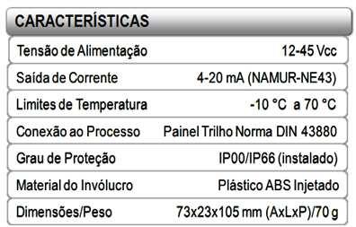 1.2. ESPECIFICAÇÕES TÉCNICAS E FÍSICAS As principais características técnicas e físicas do conversor estão listadas na Tabela 1.1. São referências importantes que devem ser analisadas antes da