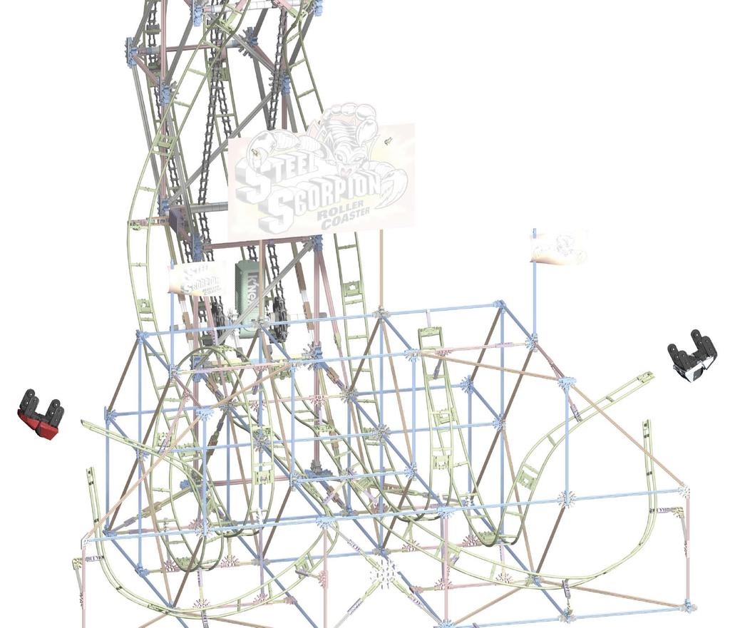 EN To attach the cars, slide them onto an open end of the track. If the cars get stuck on the way down, make sure they are not hitting any K NEX parts.