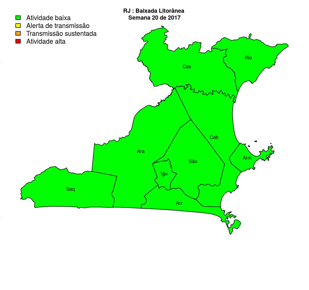 Regional Baixada Litorânea Desde o início do ano, 195 casos de dengue foram registrados na Regional de Saúde, sendo 0 na última semana.