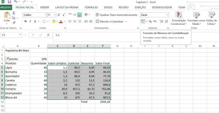 Bordas As linhas de grade do Excel não são impressas.