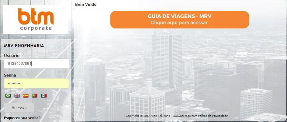 Solicitar Viagens/Hospedagens: Entrando no sistema: Acessar o Link do