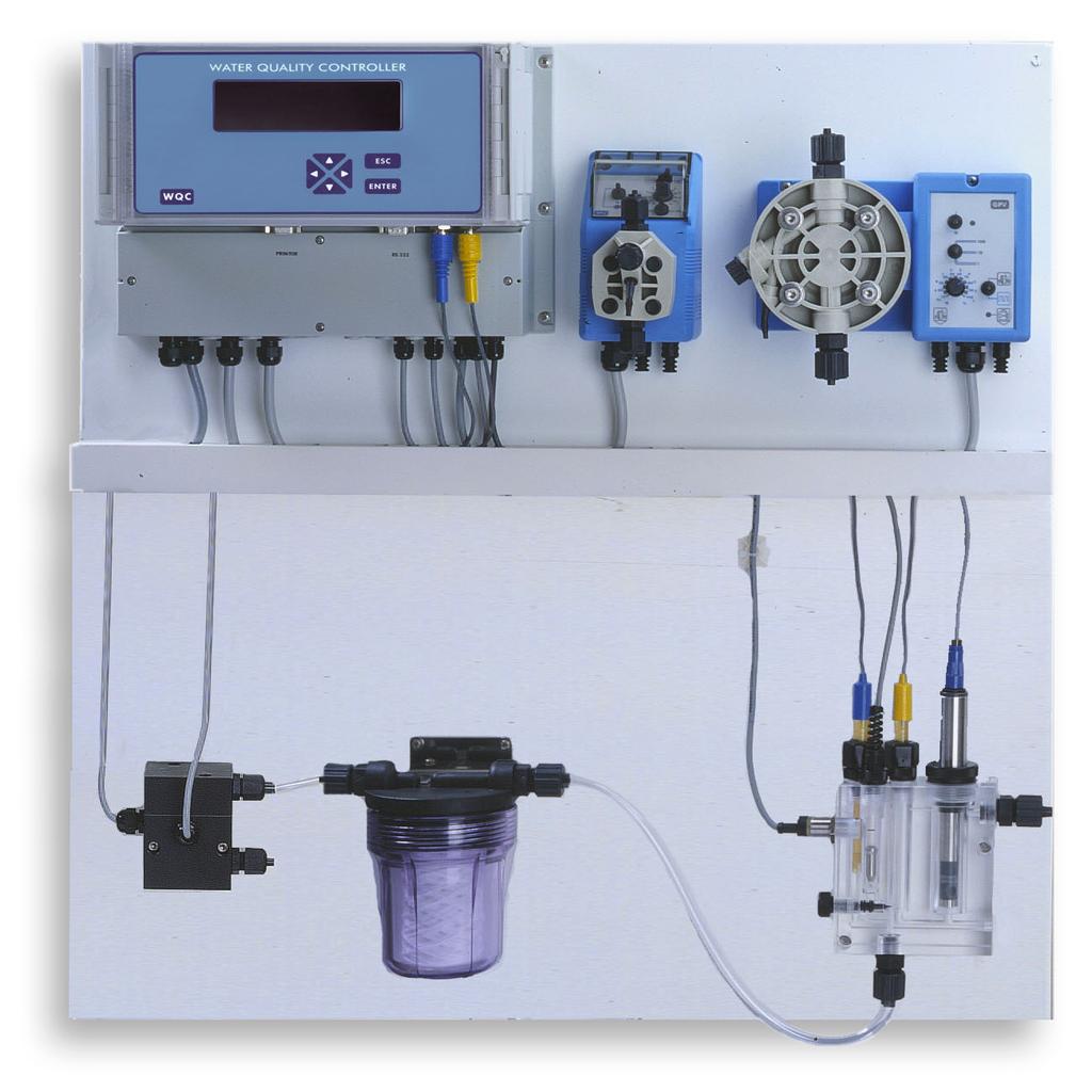Sistema de controlo para piscina LPHCLP 1 Montagem em painel para a regulação proporcional do ph e do cloro livre. 1. Instrumento LPHCLP.