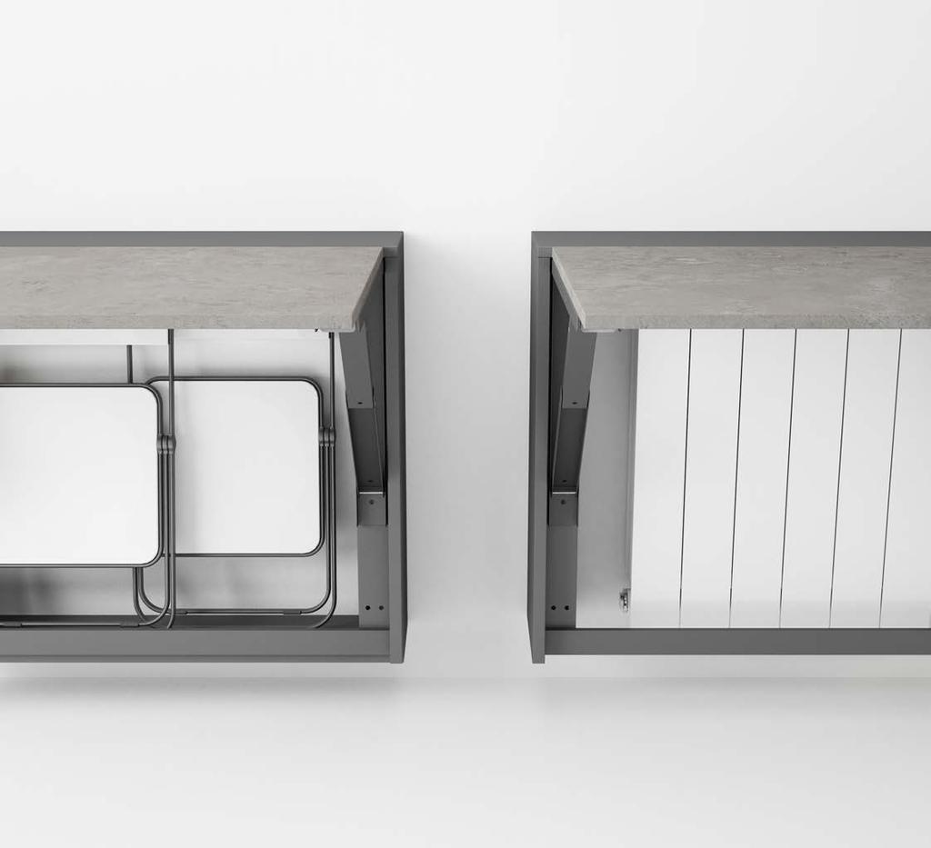 80x25 110x25 MESA MESA BLOCK Como convertir el radiador en una mesa. Block ha sido especialmente diseñada para poder alojar un radiador en su interior y aprovechar el espacio ocupado por éste.