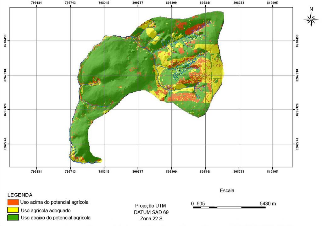 716 A.A.A. Chaves et al. Figura 4: Mapa de adequabilidade do uso e ocupação das terras na parte norte da APA do Rio Descoberto. apresentado na figura 4.