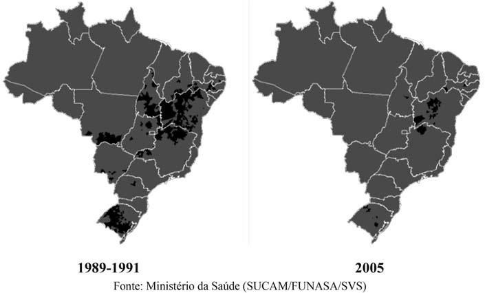 Vol: 44: Suplemento II, 2011 Figura 2 - Área de dispersão de Triatoma infestans. Levantamento entomológico de base (situação inicial). Brasil*. 1975-1983.