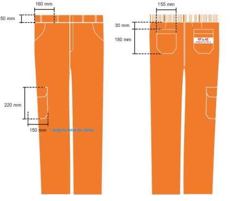 12. DESENHOS MODELO A Calça proteção combinada RF &