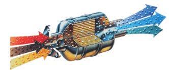O novo catalisador longitudinal de 3 vias contribui para o cumprimento dos rigorosos limites de emissões, assegurando simultaneamente a redução dos níveis de ruído e deixando espaço suficiente para