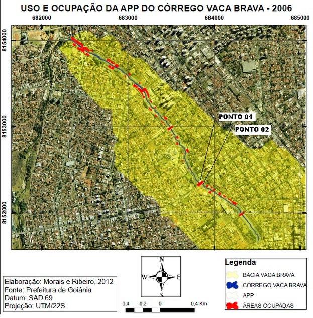 Figura 04 Ocupações em APP, no córrego