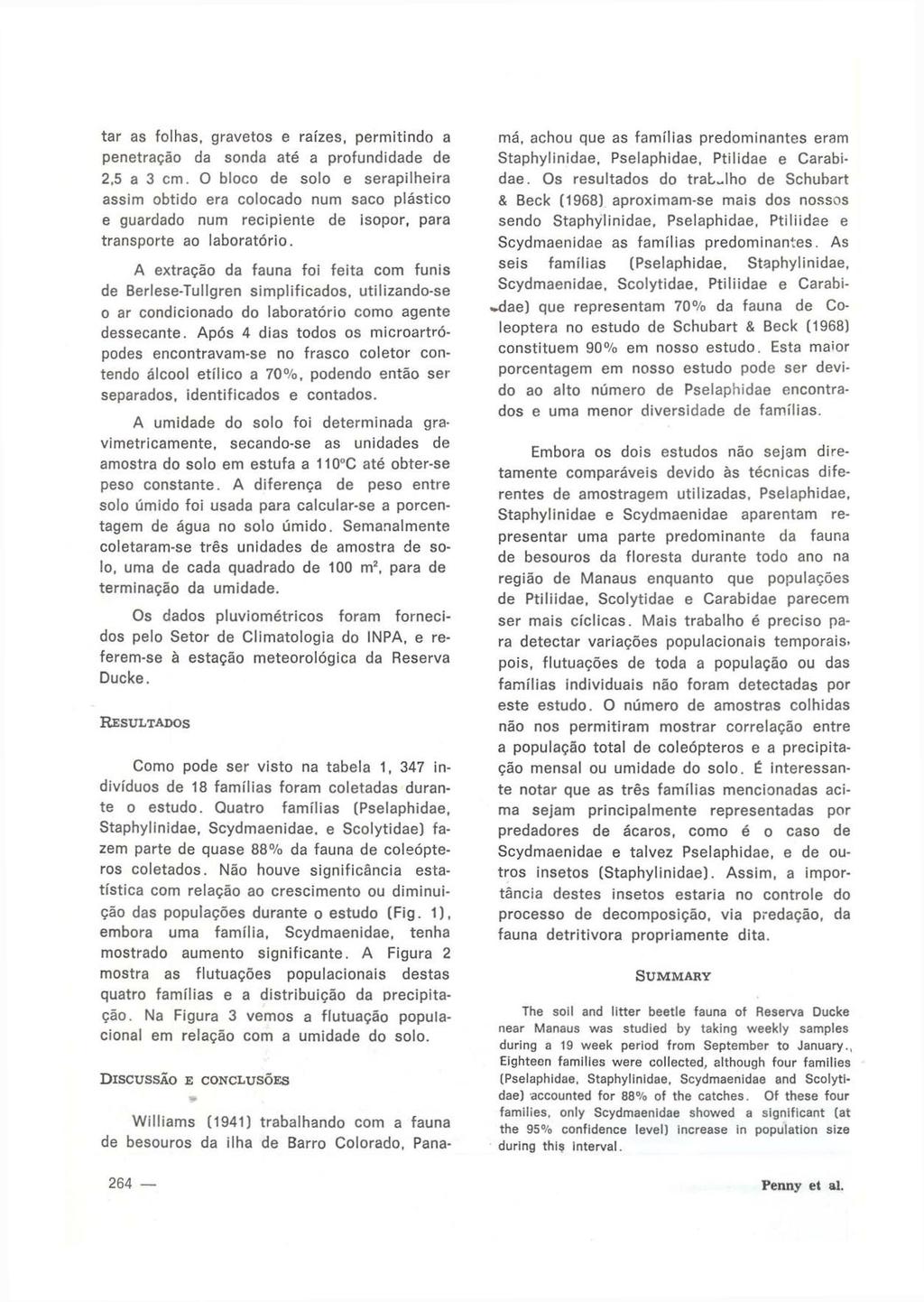 tar as folhas, gravetos e raízes, permitindo a penetração da sonda até a profundidade de 2,5 a 3 cm.