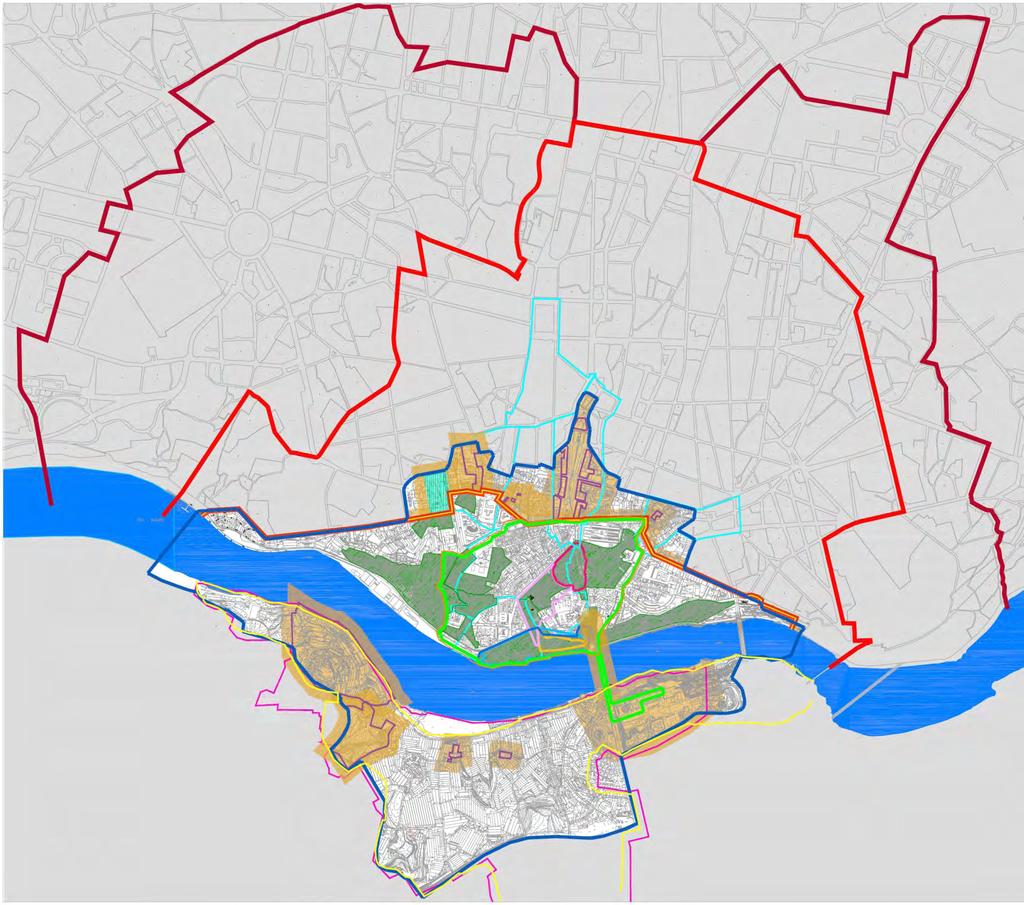 CENTRO HISTÓRICO DO PORTO 1964- Estudo do Quarteirão Barredo Fernando Távora 1974- Área de intervenção do CRUARB 1975- Limite da 1ª ACRRU 1983- Centro Histórico do Porto 1985- Limite de Zonas da