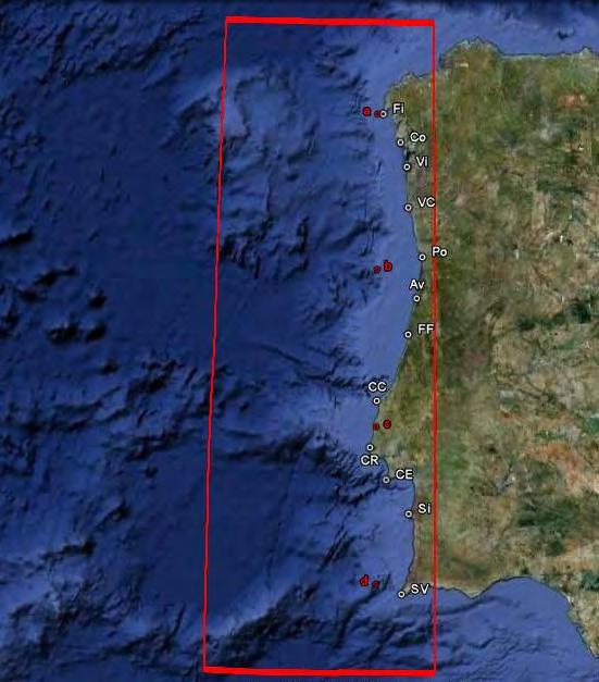 1. Introdução A costa Atlântica da Península Ibérica (PI) está localizada na zona entre-giro (o giro subtropical e o giro subpolar) sendo a grande escala dominante a corrente de Portugal, com um