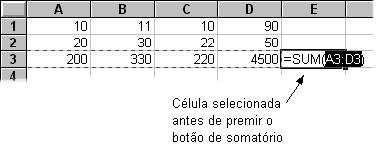 conjunto de células numa fórmula. A tecla F2 além de permitir editar o conteúdo de uma célula permite usar as teclas de cursor para edição de texto ou para selecção de células.