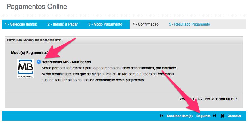 Deverá selecionar o único modo disponível e carregar em Seguinte.