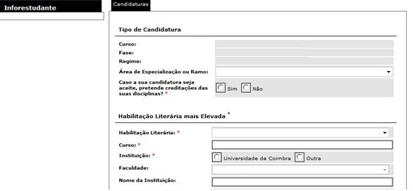 Estudantes que ainda não tenham o certificado de licenciatura ou mestrado, mas que contem terminar antes do início de funcionamento do programa a que se estão a