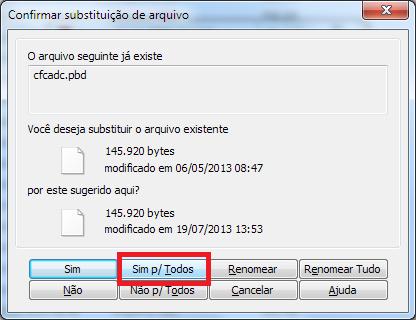 Os arquivos estarão atualizados com a versão. 1.2) Certifique se os arquivos.ini estão corretos, principalmente o arquivo chamado tb.