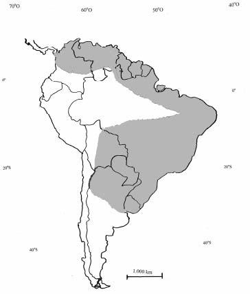 Mata Atlântica e Campos Sulinos, utilizando bordas de matas além de áreas alteradas e habitadas pelo homem (FONSECA et al., 1996).