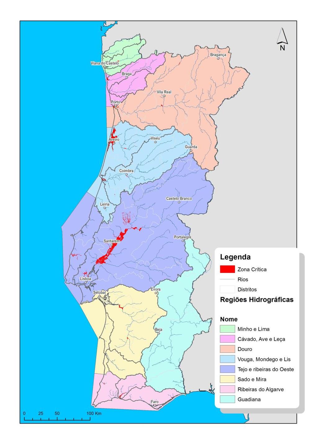 4. Áreas da Implementação da Estratégia RH1 Ponte de Lima e Ponte da Barca (rio Lima); RH2 Esposende (rio Cávado); RH3 Régua (rio Douro); Porto e Vila Nova de Gaia (rio Douro); Chaves (rio Tâmega,