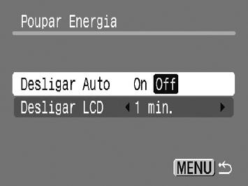 Alterar Funções É possível personalizar funções úteis frequentemente utilizadas a partir do separador 3 (pág. 46). Desactivar a Função Poupar Energia Pode definir a função de poupança de energia (pág.