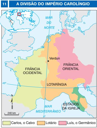 O IMPÉRIO CAROLÍNGIO FRAGMENTAÇÃO DO PODER Tratado de Verdun, assinado em 843 (Princípio de organização das nações europeias) Fragmentação de Poder nas