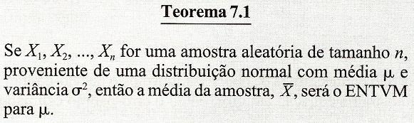 7.3 Conceitos Gerais de Estimação Pontual 7.3.2 Variância de um Estimador Teorema: UFMG-ICEx-EST Cap.