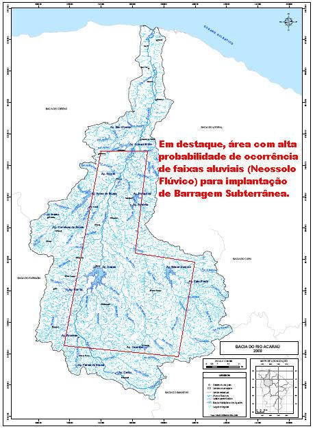 164 ANEXO C Mapa da bacia hidrográfica do rio Acaraú com sua rede de drenagem e delimitação do