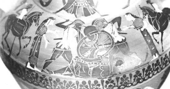 GRILLO, José Geraldo Os duelos Nas cenas de duelos, além dos personagens centrais (os combatentes), os artesãos representaram, ainda, outras categorias da sociedade ateniense.