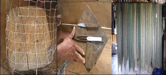 126 Atualmente, a técnica utilizada pelos pescadores para facilitar a captura com estes apetrechos é o processo de tingimento das malhas com uma substância corante chamada anelina.
