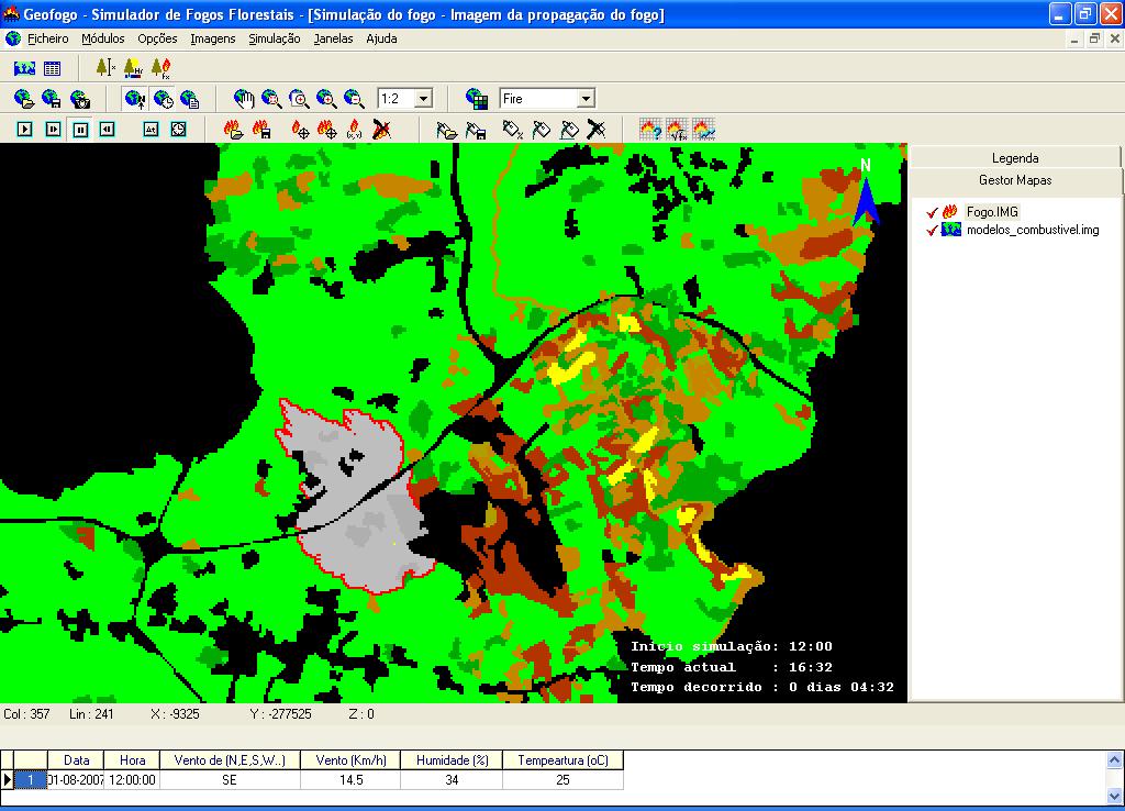 2. Modelos de combustíveis, cartografia de risco e prioridades de DFCI Radiação solar exposição dos combustíveis à radiação solar de acordo com a posição angular do solo (data) O recurso ao software