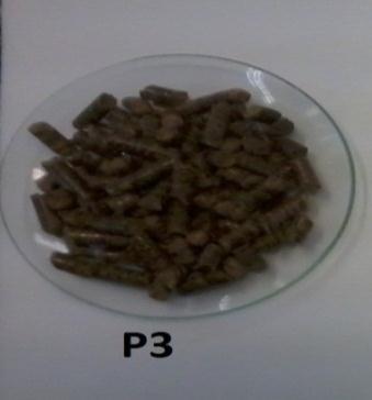 e P3 - pellets de maravalhas de Eucalyptus ssp., conforme apresentados na Figura 2.