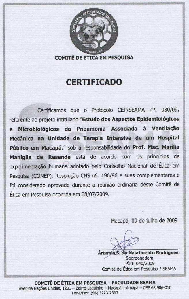 ANEXO B Certificado do