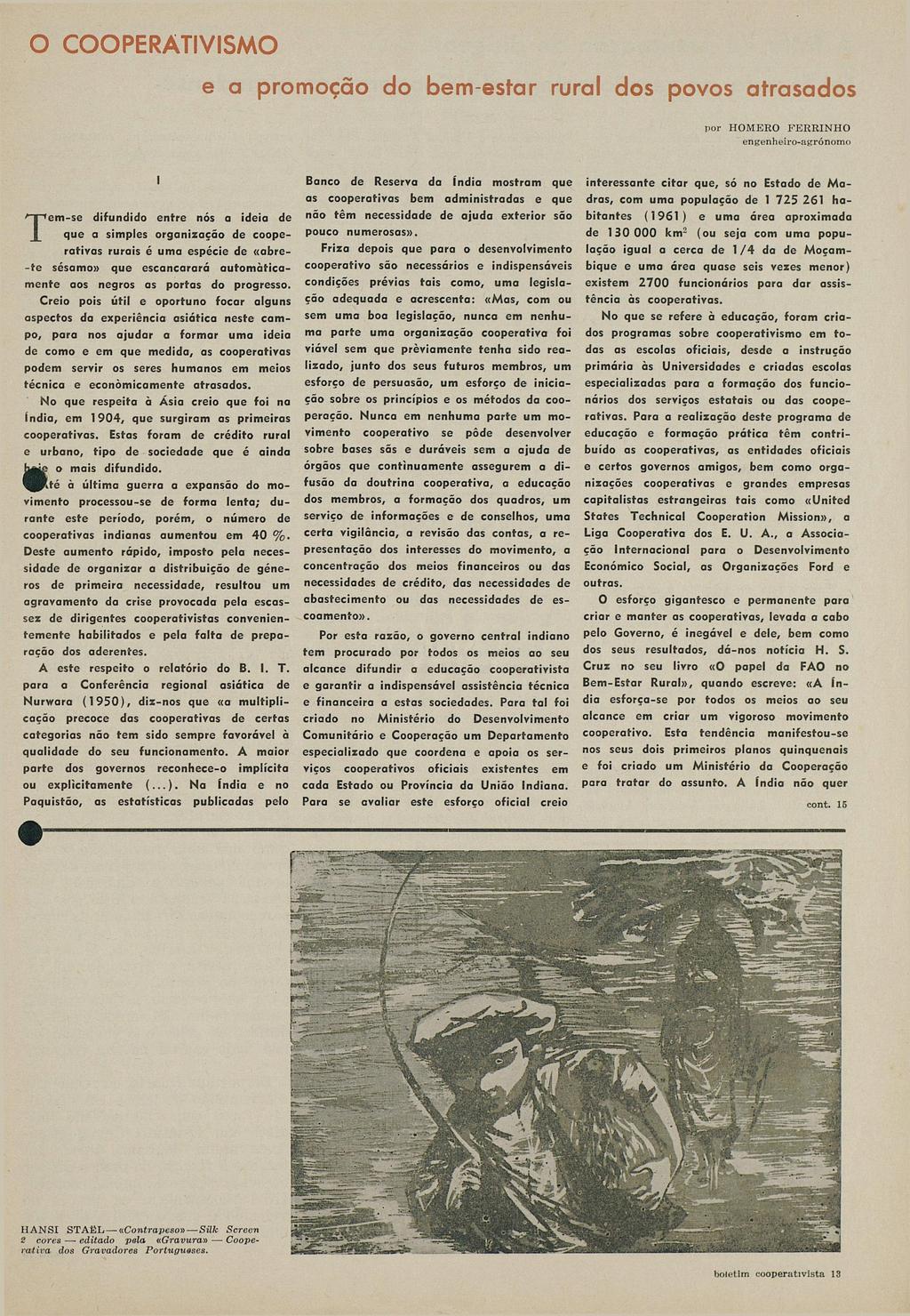 O COOPERATIVISMO pçã b-t l pv t p Bc T - f t ó q pl g z ç ã cpé» t q ccá g pt ttc pg. Rv b t q t í q pc 13».