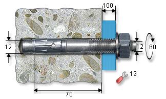 Imprimir Projeto Subestação Osório Aplicação Efacec, Linha de Vida - Fixação Tirante Ancoragem Ancoragem Bolt FAZ II 12 / 100 A4 Página No 4 da impressão No Dados de montagem espessura do objeto a