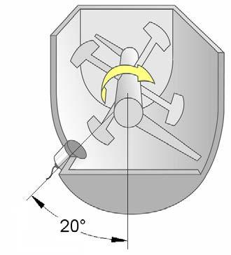 O sensor deverá estar situado no curso ascendente do misturador.