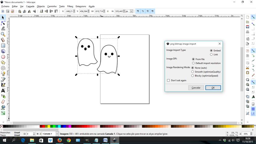 Desenhar no Inkscape Vamos criar um fantasma no Inkscape para imprimir em 3D? Podemos desenhar à mão livre, ou utilizar uma imagem de referência.