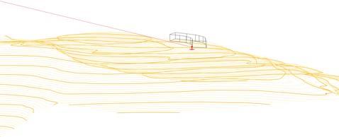 Figura 3: Croqui tridimensional, com cotas, da situação da antena no local escolhido.
