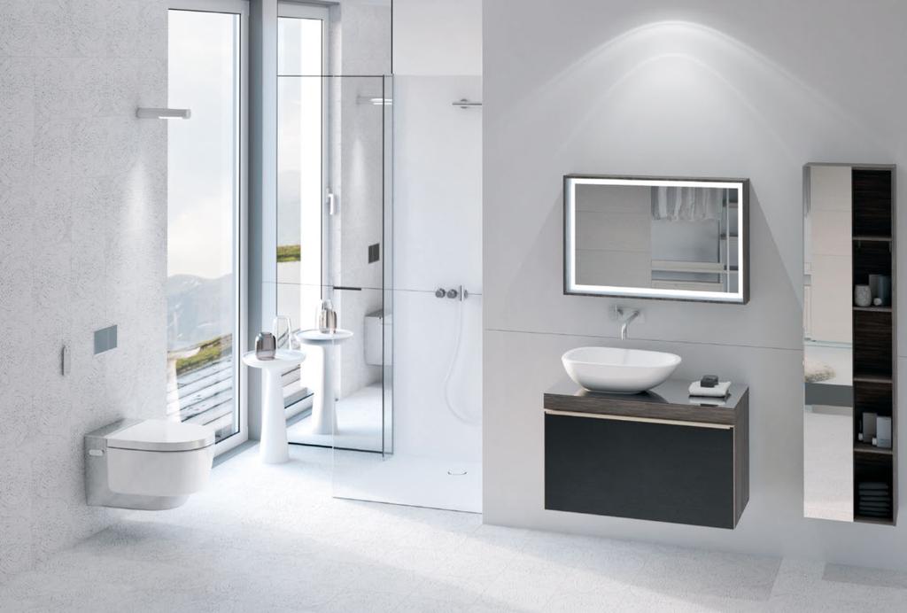 Produtos & Soluções Devido à sua elegância intemporal, a compacta sanita bidé AquaClean Mera combina harmoniosamente muito bem em qualquer decoração da casa de banho.